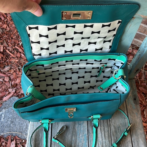 KATE SPADE Colorblock Emerald Satchel Catherine St. Joanie Green Leather 💚 - Picture 13 of 16